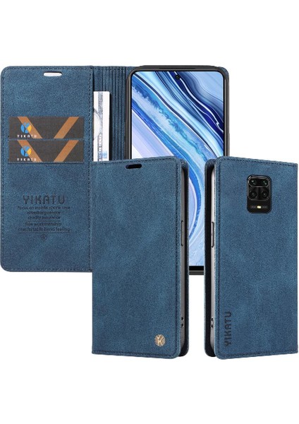 Xiaomi Redmi Note 9s Premium Pu Deri Basit Cüzdan Kılıf Kart Yuvaları Destek Ayağı Manyetik Kapatma Darbeye Dayanıklı Kapak (Yurt Dışından)