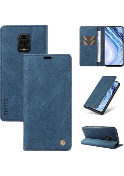 Xiaomi Redmi Note 9s Premium Pu Deri Basit Cüzdan Kılıf Kart Yuvaları Destek Ayağı Manyetik Kapatma Darbeye Dayanıklı Kapak (Yurt Dışından)