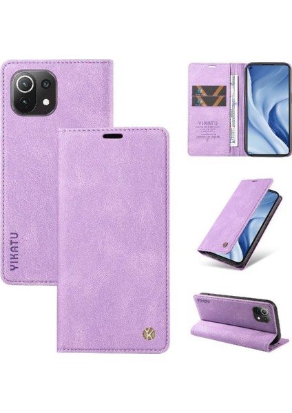 Xiaomi 11 Lite Premium Pu Deri Basit Cüzdan Kılıf Kart Yuvaları Destek Ayağı Manyetik Kapatma Darbeye Dayanıklı Kapak (Yurt Dışından) indirimleri