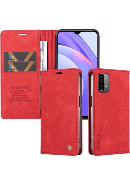 Xiaomi Redmi Note 9 4g Premium Pu Deri Basit Cüzdan Kılıf Kart Yuvaları Destek Ayağı Manyetik Kapatma Darbeye Dayanıklı Kapak (Yurt Dışından)