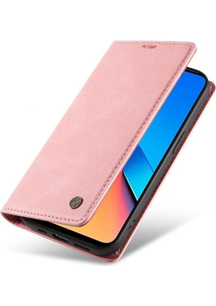 Xiaomi Redmi 12 4g Premium Pu Deri Basit Cüzdan Kılıf Kart Yuvaları Destek Ayağı Manyetik Kapatma Darbeye Dayanıklı Kapak (Yurt Dışından)