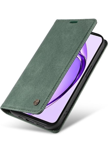 Oppo A3 Pro 5g Premium Pu Deri Basit Cüzdan Kılıf Kart Yuvaları Destek Ayağı Manyetik Kapatma Darbeye Dayanıklı Kapak (Yurt Dışından)
