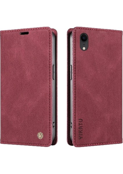 iPhone Xr Premium Pu Deri Basit Cüzdan Kılıf Kart Yuvaları Destek Ayağı Manyetik Kapatma Darbeye Dayanıklı Kapak (Yurt Dışından) modelleri