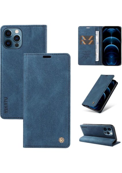 iPhone 12 Premium Pu Deri Basit Cüzdan Kılıf Kart Yuvaları Destek Ayağı Manyetik Kapatma Darbeye Dayanıklı Kapak (Yurt Dışından) indirimleri