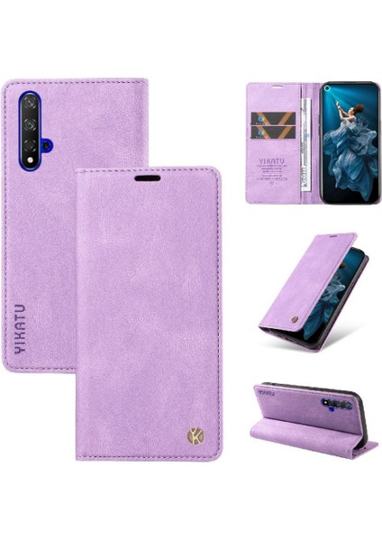 Honor 20 Premium Pu Deri Basit Cüzdan Kılıf Kart Yuvaları Destek Ayağı Manyetik Kapatma Darbeye Dayanıklı Kapak (Yurt Dışından)