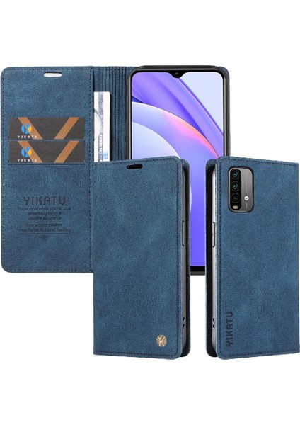 Xiaomi Redmi Note 9 4g Premium Pu Deri Basit Cüzdan Kılıf Kart Yuvaları Destek Ayağı Manyetik Kapatma Darbeye Dayanıklı Kapak (Yurt Dışından)
