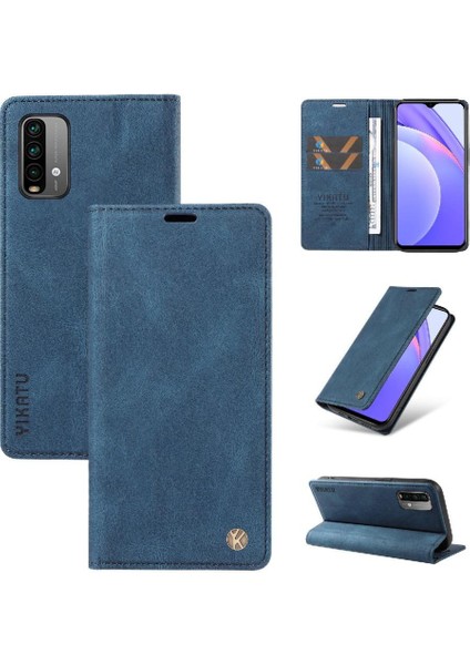 Xiaomi Redmi Note 9 4g Premium Pu Deri Basit Cüzdan Kılıf Kart Yuvaları Destek Ayağı Manyetik Kapatma Darbeye Dayanıklı Kapak (Yurt Dışından)