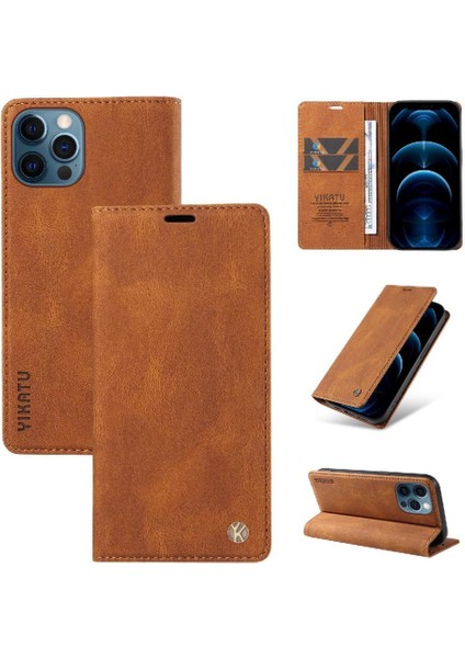 iPhone 13 Pro Premium Pu Deri Basit Cüzdan Kılıf Kart Yuvaları Destek Ayağı Manyetik Kapatma Darbeye Dayanıklı Kapak (Yurt Dışından) modelleri