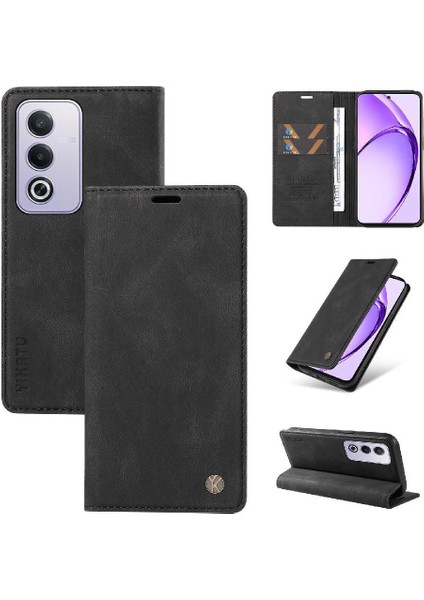 Oppo A3 Pro 5g Premium Pu Deri Basit Cüzdan Kılıf Kart Yuvaları Destek Ayağı Manyetik Kapatma Darbeye Dayanıklı Kapak (Yurt Dışından)