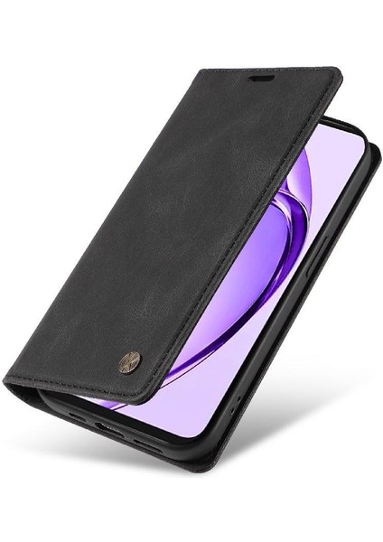 Oppo A3 Pro 5g Premium Pu Deri Basit Cüzdan Kılıf Kart Yuvaları Destek Ayağı Manyetik Kapatma Darbeye Dayanıklı Kapak (Yurt Dışından)