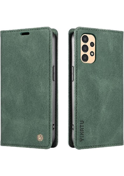 Samsung Galaxy A13 4g Premium Pu Deri Basit Cüzdan Kılıf Kart Yuvaları Destek Ayağı Manyetik Kapatma Darbeye Dayanıklı Kapak (Yurt Dışından)