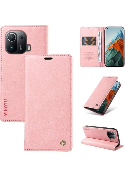 Xiaomi 11 Pro Premium Pu Deri Basit Cüzdan Kılıf Kart Yuvaları Destek Ayağı Manyetik Kapatma Darbeye Dayanıklı Kapak (Yurt Dışından) indirimleri