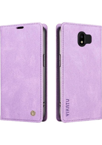 Samsung Galaxy J4 2018 Premium Pu Deri Basit Cüzdan Kılıf Kart Yuvaları Destek Ayağı Manyetik Kapatma Darbeye Dayanıklı Kapak (Yurt Dışından)