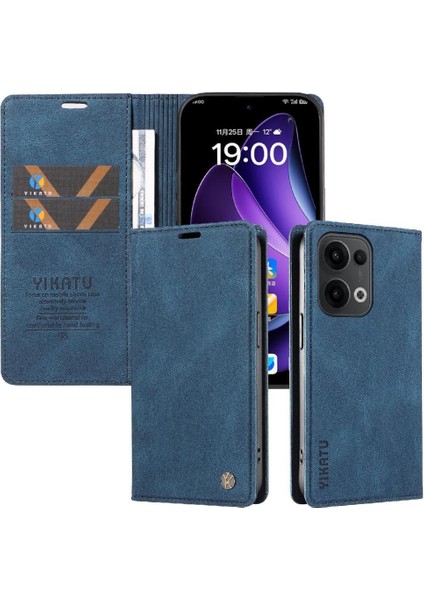 Oppo Reno 13 5g Premium Pu Deri Basit Cüzdan Kılıf Kart Yuvaları Destek Ayağı Manyetik Kapatma Darbeye Dayanıklı Kapak (Yurt Dışından)