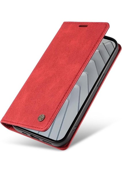 Xiaomi Redmi Note 14 4g Premium Pu Deri Basit Cüzdan Kılıf Kart Yuvaları Destek Ayağı Manyetik Kapatma Darbeye Dayanıklı Kapak (Yurt Dışından)