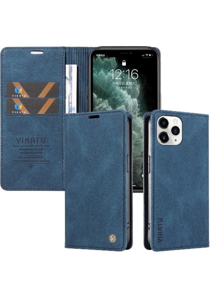 iPhone 11 Pro Premium Pu Deri Basit Cüzdan Kılıf Kart Yuvaları Destek Ayağı Manyetik Kapatma Darbeye Dayanıklı Kapak (Yurt Dışından) indirimleri