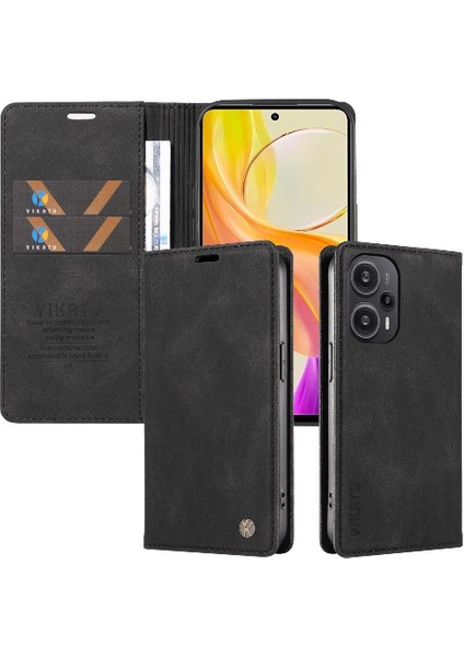 Xiaomi Poco F5 5g Premium Pu Deri Basit Cüzdan Kılıf Kart Yuvaları Destek Ayağı Manyetik Kapatma Darbeye Dayanıklı Kapak (Yurt Dışından) indirimleri