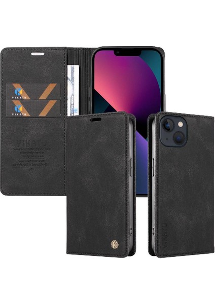 iPhone 15 Plus Premium Pu Deri Basit Cüzdan Kılıf Kart Yuvaları Destek Ayağı Manyetik Kapatma Darbeye Dayanıklı Kapak (Yurt Dışından) indirimleri