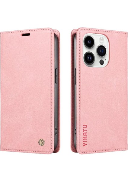 iPhone 15 Pro Premium Pu Deri Basit Cüzdan Kılıf Kart Yuvaları Destek Ayağı Manyetik Kapatma Darbeye Dayanıklı Kapak (Yurt Dışından) modelleri