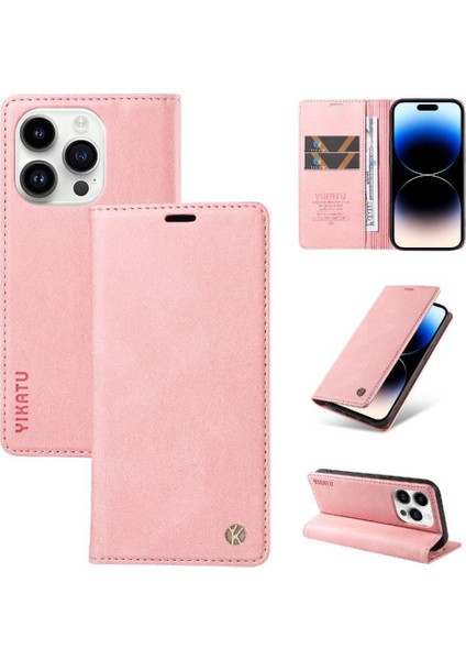 iPhone 15 Pro Premium Pu Deri Basit Cüzdan Kılıf Kart Yuvaları Destek Ayağı Manyetik Kapatma Darbeye Dayanıklı Kapak (Yurt Dışından) indirimleri