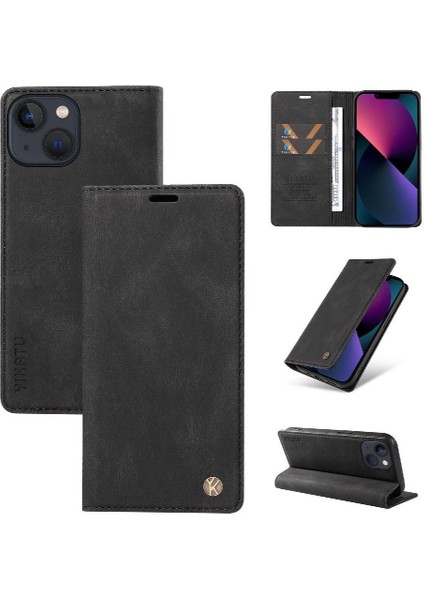 iPhone 14 Premium Pu Deri Basit Cüzdan Kılıf Kart Yuvaları Destek Ayağı Manyetik Kapatma Darbeye Dayanıklı Kapak (Yurt Dışından) indirimleri