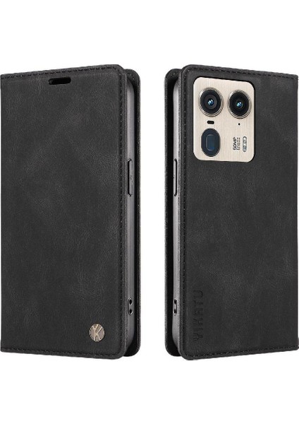 Motorola Edge 50 Ultra 5g Premium Pu Deri Basit Cüzdan Kılıf Kart Yuvaları Destek Ayağı Manyetik Kapatma Darbeye Dayanıklı Kapak (Yurt Dışından)