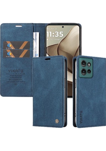 Motorola Edge 50 5g Premium Pu Deri Basit Cüzdan Kılıf Kart Yuvaları Destek Ayağı Manyetik Kapatma Darbeye Dayanıklı Kapak (Yurt Dışından)