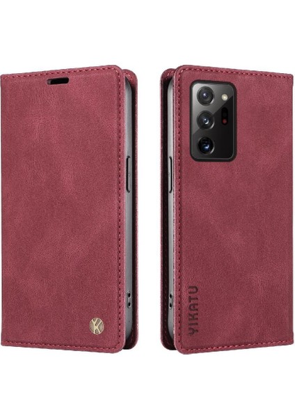 Samsung Galaxy Note 20 Ultra Premium Pu Deri Basit Cüzdan Kılıf Kart Yuvaları Destek Ayağı Manyetik Kapatma Darbeye Dayanıklı Kapak (Yurt Dışından) modelleri