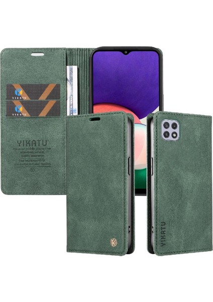 Samsung Galaxy A22 5g Premium Pu Deri Basit Cüzdan Kılıf Kart Yuvaları Destek Ayağı Manyetik Kapatma Darbeye Dayanıklı Kapak (Yurt Dışından) indirimleri