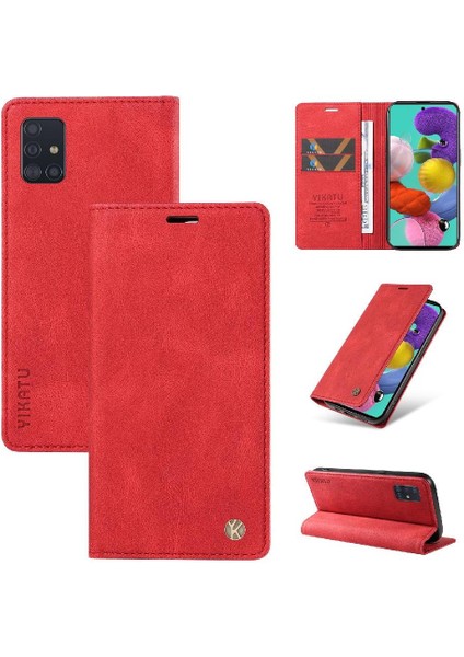 Samsung Galaxy A51 5g Premium Pu Deri Basit Cüzdan Kılıf Kart Yuvaları Destek Ayağı Manyetik Kapatma Darbeye Dayanıklı Kapak (Yurt Dışından) modelleri