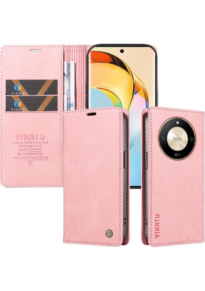Honor X9B Premium Pu Deri Basit Cüzdan Kılıf Kart Yuvaları Destek Ayağı Manyetik Kapatma Darbeye Dayanıklı Kapak (Yurt Dışından)
