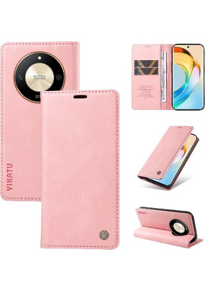 Honor X9B Premium Pu Deri Basit Cüzdan Kılıf Kart Yuvaları Destek Ayağı Manyetik Kapatma Darbeye Dayanıklı Kapak (Yurt Dışından)