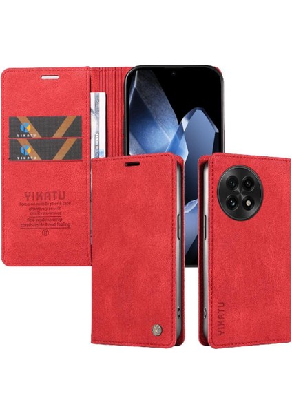 Oneplus 13 Premium Pu Deri Basit Cüzdan Kılıf Kart Yuvaları Destek Ayağı Manyetik Kapatma Darbeye Dayanıklı Kapak (Yurt Dışından)