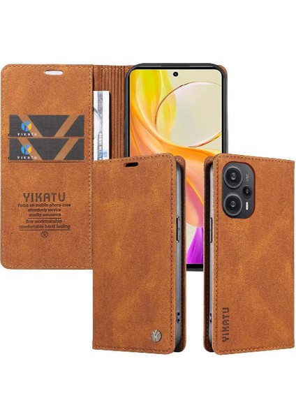 Xiaomi Poco F5 5g Premium Pu Deri Basit Cüzdan Kılıf Kart Yuvaları Destek Ayağı Manyetik Kapatma Darbeye Dayanıklı Kapak (Yurt Dışından) indirimleri