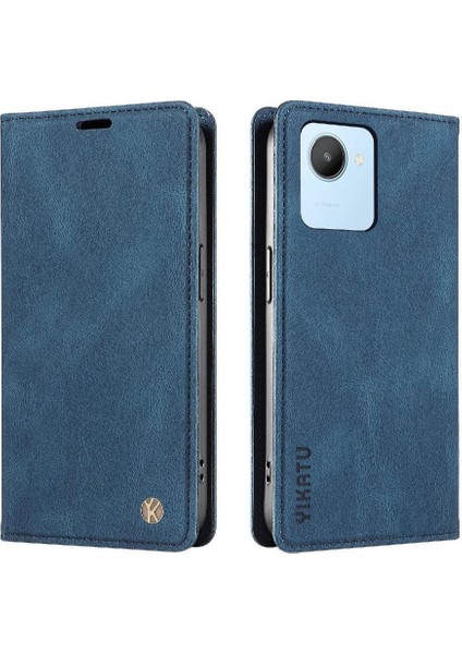 Realme C30 4g Premium Pu Deri Basit Cüzdan Kılıf Kart Yuvaları Destek Ayağı Manyetik Kapatma Darbeye Dayanıklı Kapak (Yurt Dışından) modelleri