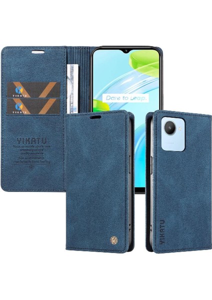 Realme C30 4g Premium Pu Deri Basit Cüzdan Kılıf Kart Yuvaları Destek Ayağı Manyetik Kapatma Darbeye Dayanıklı Kapak (Yurt Dışından) indirimleri
