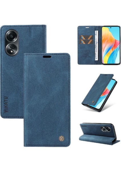 Oppo A58 4g Premium Pu Deri Basit Cüzdan Kılıf Kart Yuvaları Destek Ayağı Manyetik Kapatma Darbeye Dayanıklı Kapak (Yurt Dışından) indirimleri
