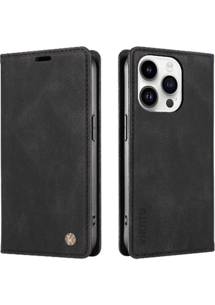 iPhone 14 Pro Premium Pu Deri Basit Cüzdan Kılıf Kart Yuvaları Destek Ayağı Manyetik Kapatma Darbeye Dayanıklı Kapak (Yurt Dışından) modelleri