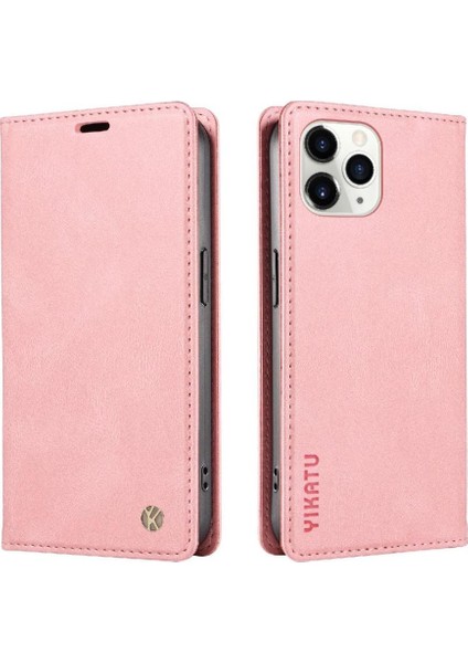 iPhone 11 Pro Premium Pu Deri Basit Cüzdan Kılıf Kart Yuvaları Destek Ayağı Manyetik Kapatma Darbeye Dayanıklı Kapak (Yurt Dışından)