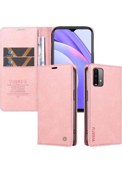 Xiaomi Redmi Note 9 4g Premium Pu Deri Basit Cüzdan Kılıf Kart Yuvaları Destek Ayağı Manyetik Kapatma Darbeye Dayanıklı Kapak (Yurt Dışından)