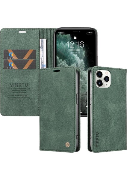 iPhone 11 Pro Premium Pu Deri Basit Cüzdan Kılıf Kart Yuvaları Destek Ayağı Manyetik Kapatma Darbeye Dayanıklı Kapak (Yurt Dışından) indirimleri