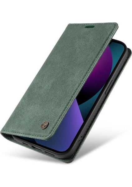 iPhone 13 Premium Pu Deri Basit Cüzdan Kılıf Kart Yuvaları Destek Ayağı Manyetik Kapatma Darbeye Dayanıklı Kapak (Yurt Dışından) modelleri
