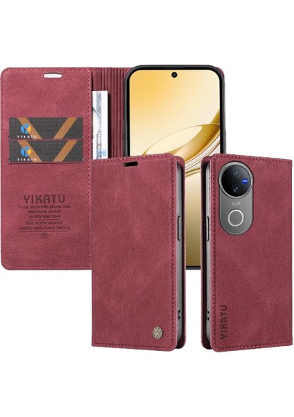 Vıvo V50 5g Premium Pu Deri Basit Cüzdan Kılıf Kart Yuvaları Destek Ayağı Manyetik Kapatma Darbeye Dayanıklı Kapak (Yurt Dışından) indirimleri