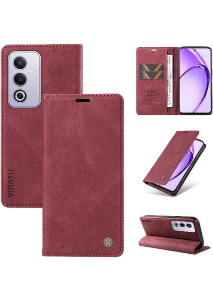 Oppo A3 Pro 5g Premium Pu Deri Basit Cüzdan Kılıf Kart Yuvaları Destek Ayağı Manyetik Kapatma Darbeye Dayanıklı Kapak (Yurt Dışından)