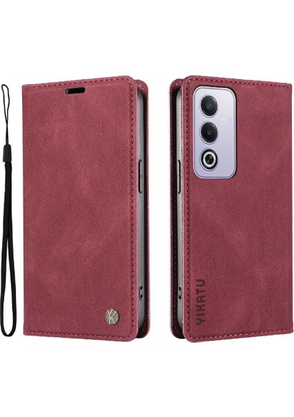 Oppo A3 Pro 5g Premium Pu Deri Basit Cüzdan Kılıf Kart Yuvaları Destek Ayağı Manyetik Kapatma Darbeye Dayanıklı Kapak (Yurt Dışından)