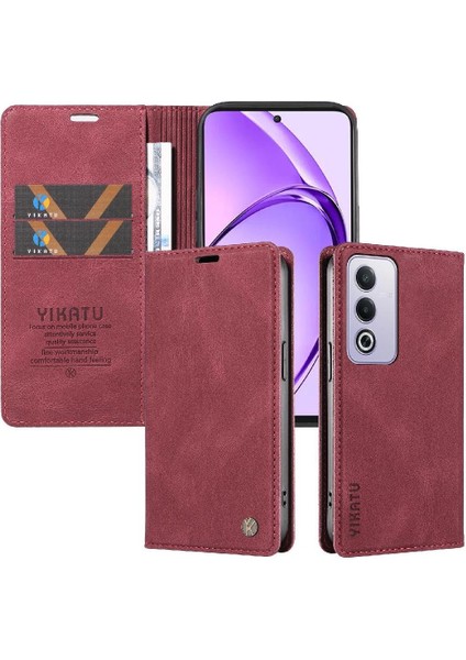 Oppo A3 Pro 5g Premium Pu Deri Basit Cüzdan Kılıf Kart Yuvaları Destek Ayağı Manyetik Kapatma Darbeye Dayanıklı Kapak (Yurt Dışından)