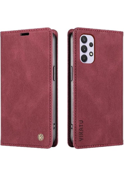 Samsung Galaxy A32 4g Premium Pu Deri Basit Cüzdan Kılıf Kart Yuvaları Destek Ayağı Manyetik Kapatma Darbeye Dayanıklı Kapak (Yurt Dışından) modelleri
