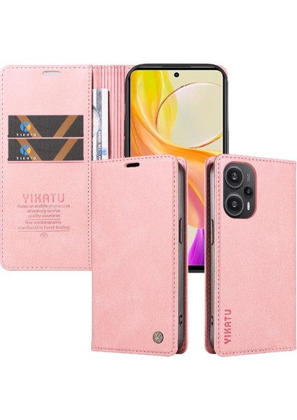 Xiaomi Poco F5 5g Premium Pu Deri Basit Cüzdan Kılıf Kart Yuvaları Destek Ayağı Manyetik Kapatma Darbeye Dayanıklı Kapak (Yurt Dışından) indirimleri