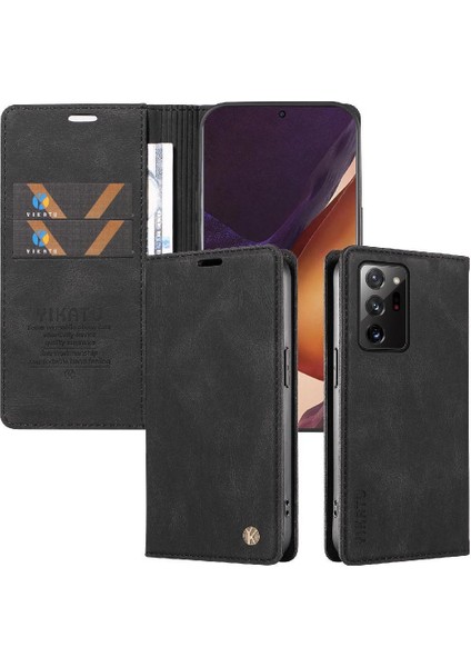 Samsung Galaxy Note 20 Ultra Premium Pu Deri Basit Cüzdan Kılıf Kart Yuvaları Destek Ayağı Manyetik Kapatma Darbeye Dayanıklı Kapak (Yurt Dışından) fırsatları