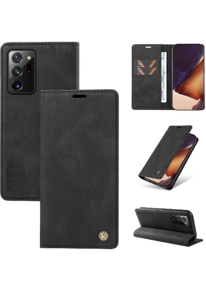 Samsung Galaxy Note 20 Ultra Premium Pu Deri Basit Cüzdan Kılıf Kart Yuvaları Destek Ayağı Manyetik Kapatma Darbeye Dayanıklı Kapak (Yurt Dışından) indirimleri